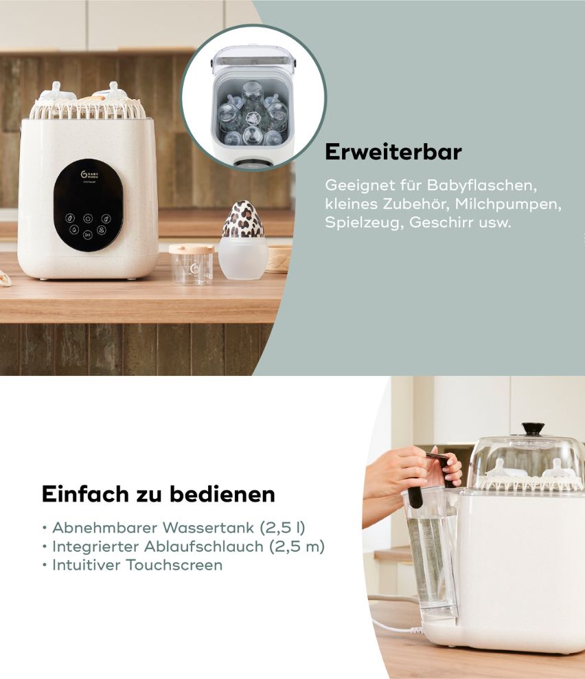 Flaschenreiniger NutriWash einfach zu bedienen