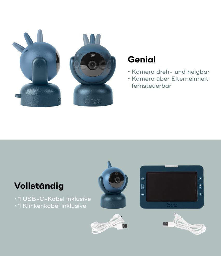 Babyphone mit Kamera YOO Master+ HD mit drehbarer Kamera