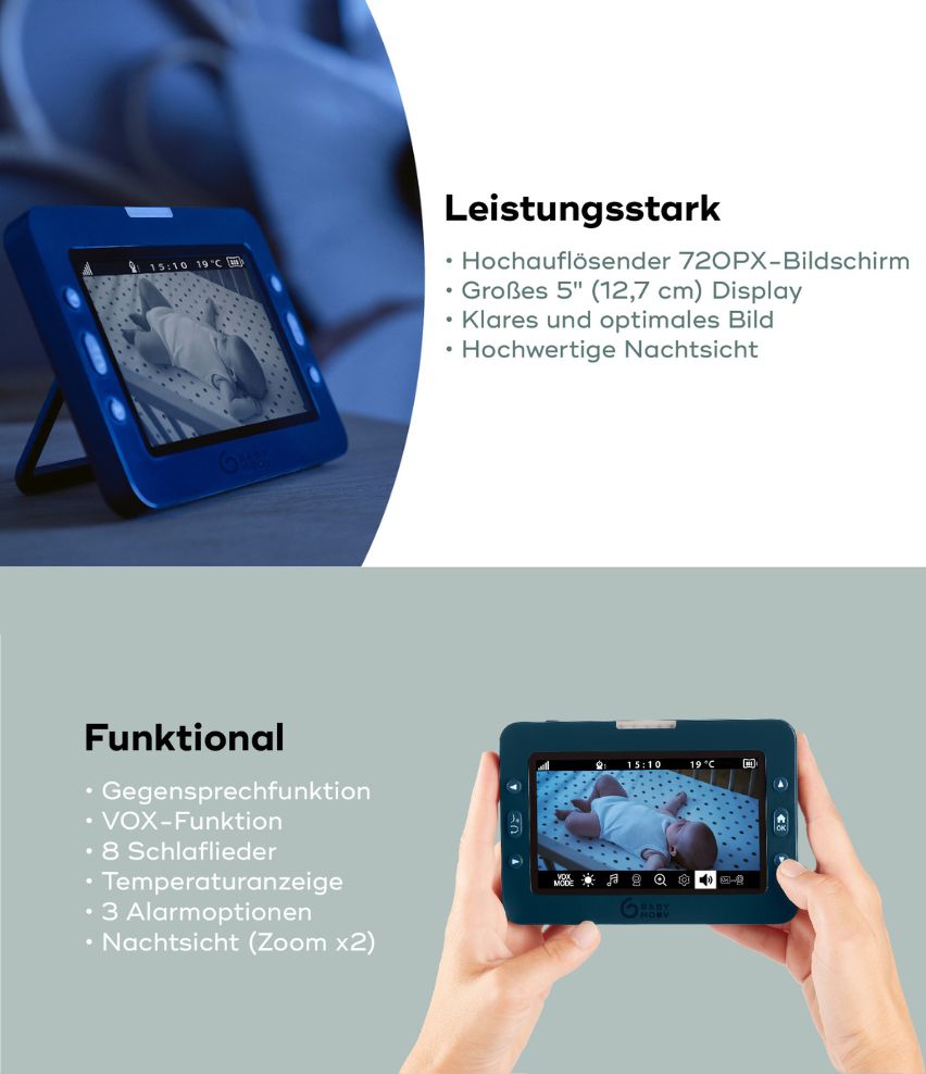 Babyphone mit Kamera YOO Master+ HD - leistungsstark und funktional