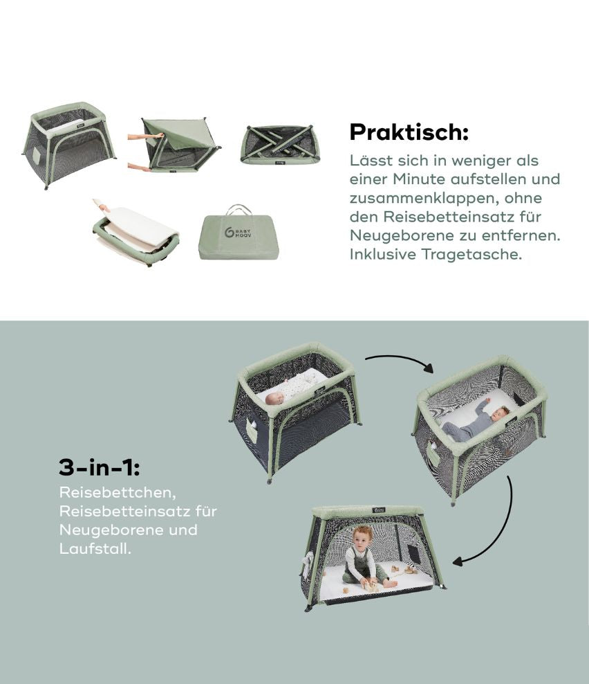 Reisebett 3-in-1 Moov & Comfy praktisch