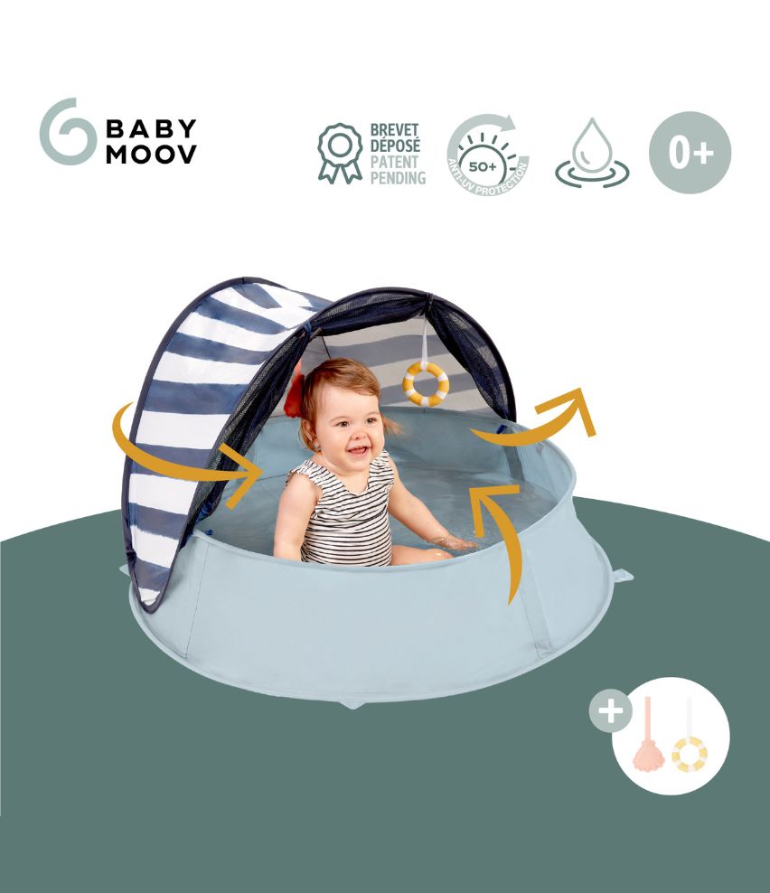 Strandmuschel 3-in-1 Aquani Marinière mit Spielzeug