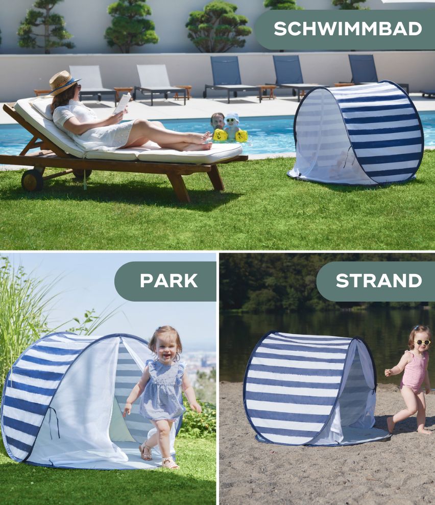 Strandmuschel Marinière mit UV-Schutz 50+ für unterwegs