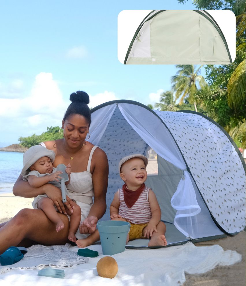 Strandmuschel Provence mit UV-Schutz 50+ mit Hinteransicht