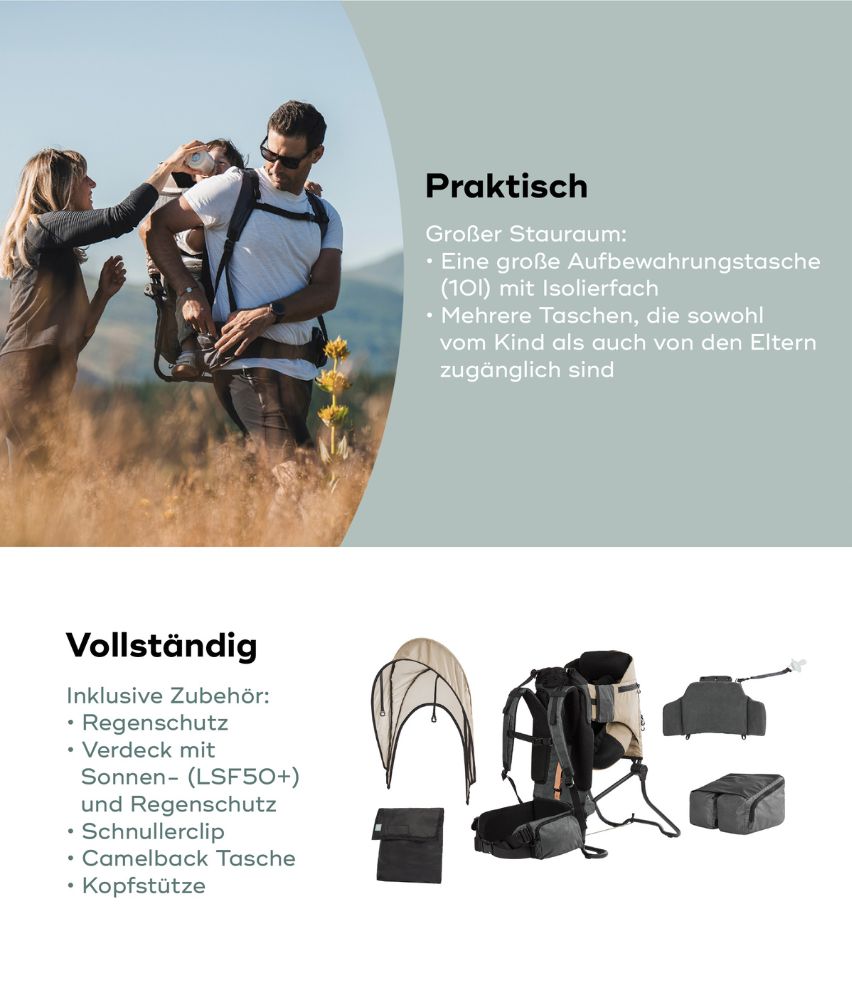 Kraxe Moov & Hike inkl. Regenschutz Praktisch
