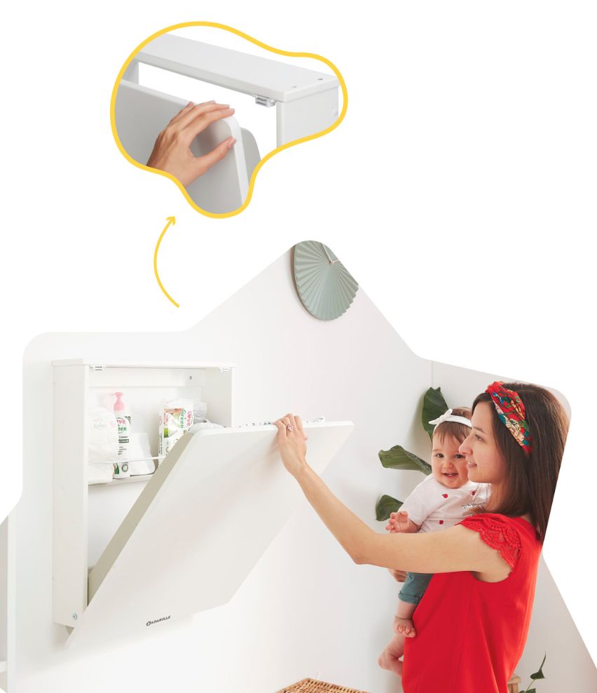 Wandwickeltisch Splash - mit einer Hand zu öffnen