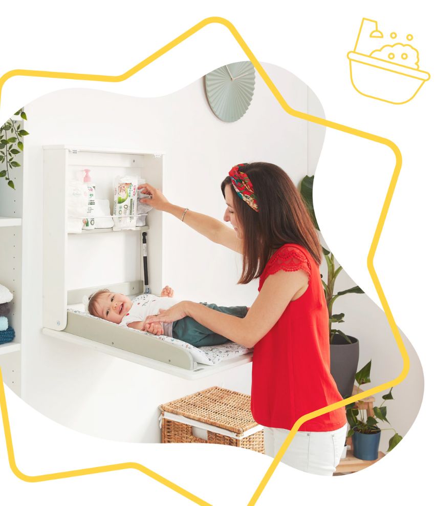 Wandwickeltisch Splash - mit Fächern