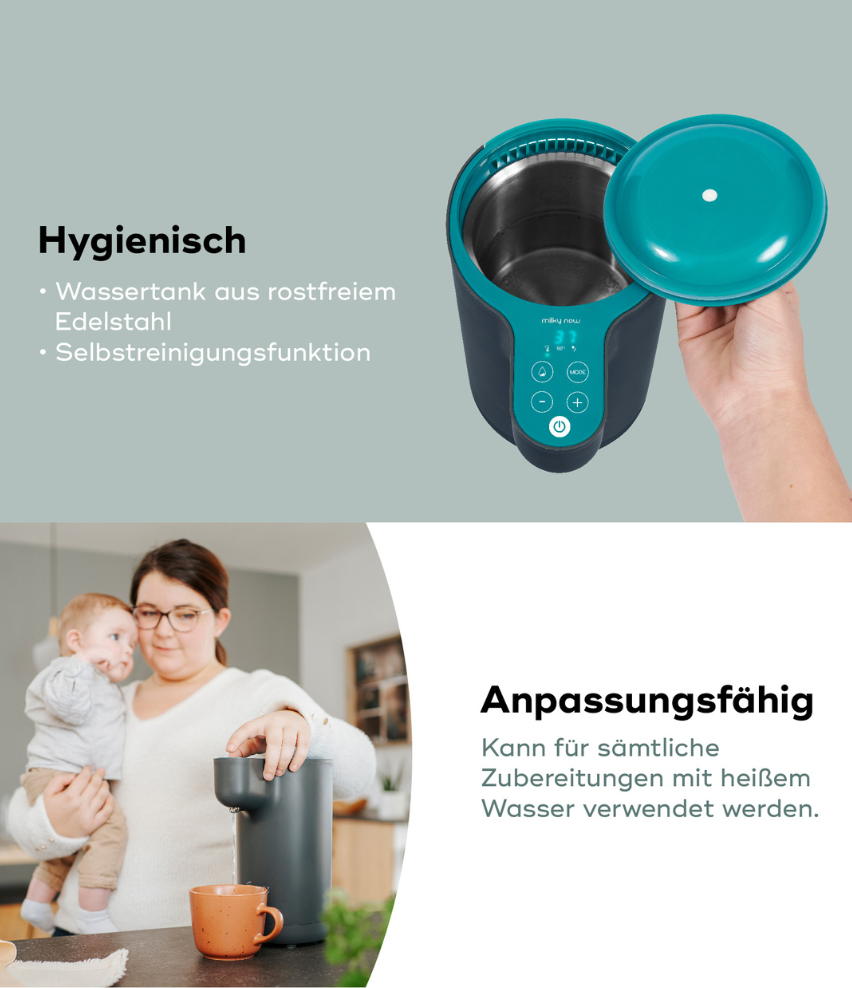 Babyflaschen Zubereiter Milky Now Hygienisch und anpassungsfähig