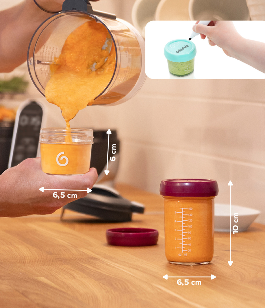 Aufbewahrungsbehälter Babybols aus Glas, inkl. Rezeptheft