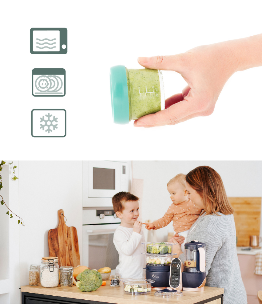 Aufbewahrungsbehälter Babybols aus Glas, inkl. Rezeptheft