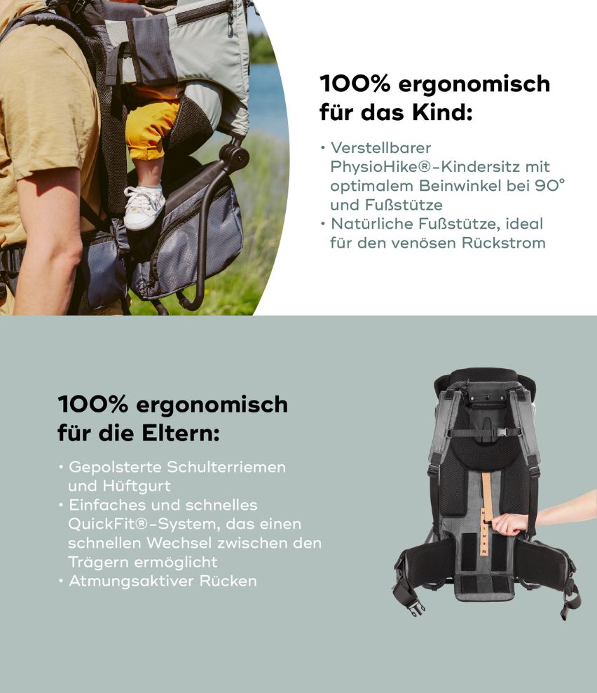 Kraxe Moov & Hike ergonomisch für Kind und Eltern