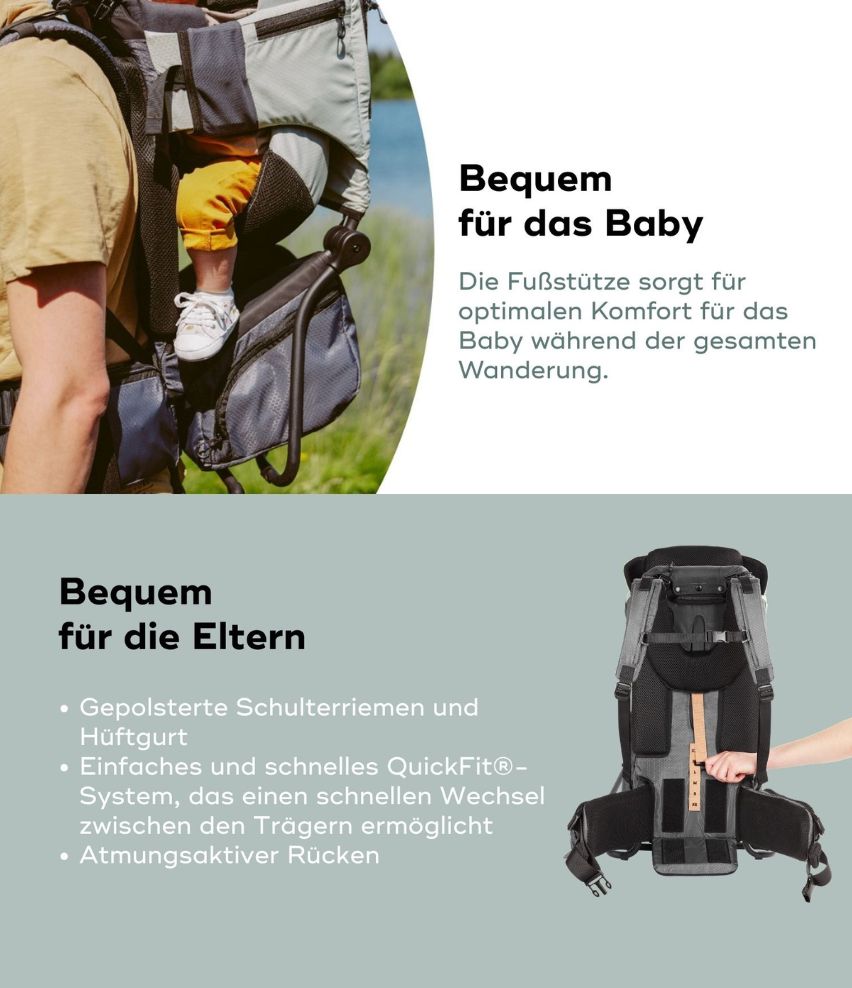 Kraxe Moov & Hike ergonomisch für Kind und Eltern
