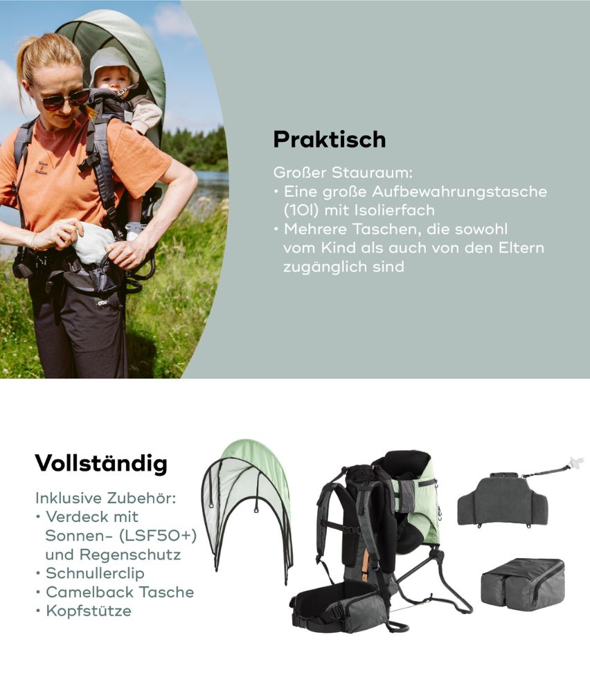Kraxe Moov & Hike praktisch und mit viel Zubehör