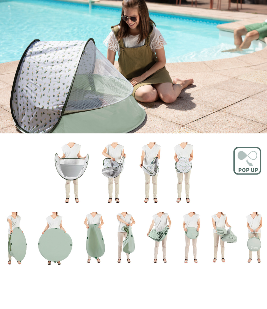 Strandmuschel Aquani Provence Pop up easy zusammenfalten