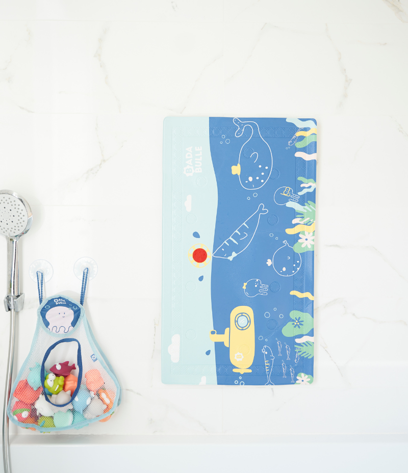 Badematte mit Thermometer Meerestiere