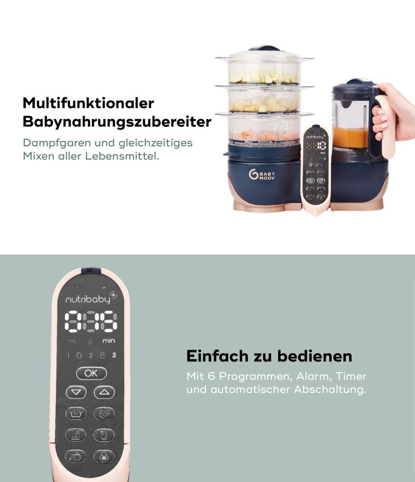 Dampfgarer Nutribaby(+) XL - multifunktionaler Babynahrungszubereiter