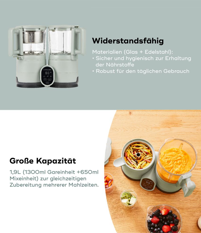 Babynahrungszubereiter Nutribaby Glass Große Kapazität