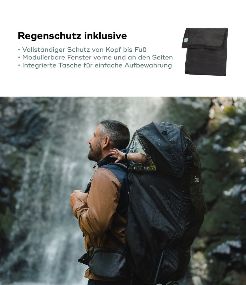 Kraxe Moov & Hike inkl. Regenschutz Babymoov