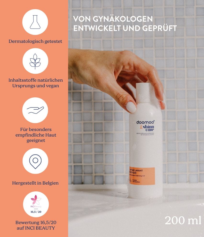 Präbiotisches Intimwaschgel - doomoo x shinncare von Gynäkologen entwickelt